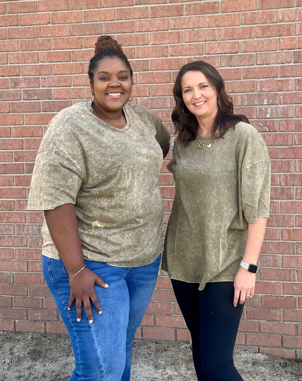 Olive Acid Wash Top