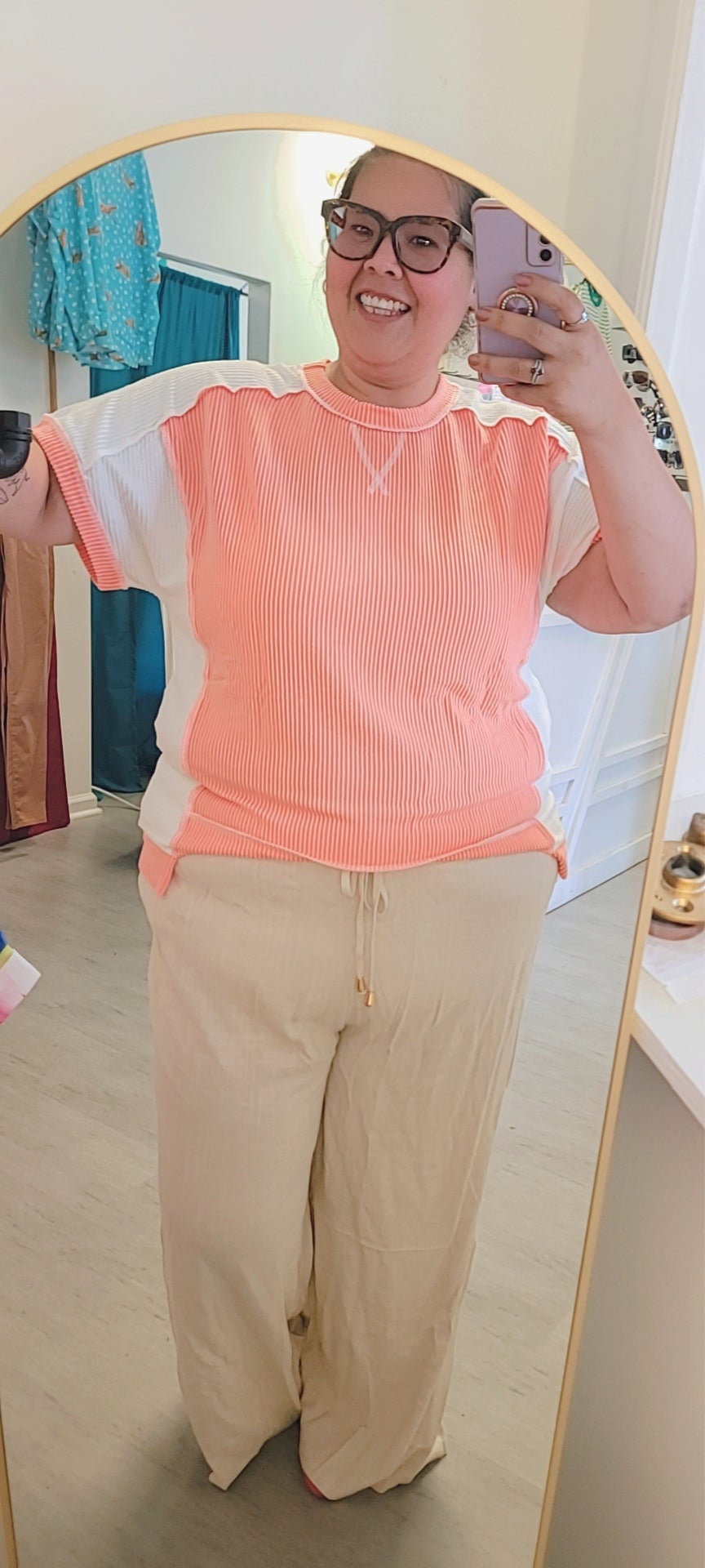 Cream linen pants