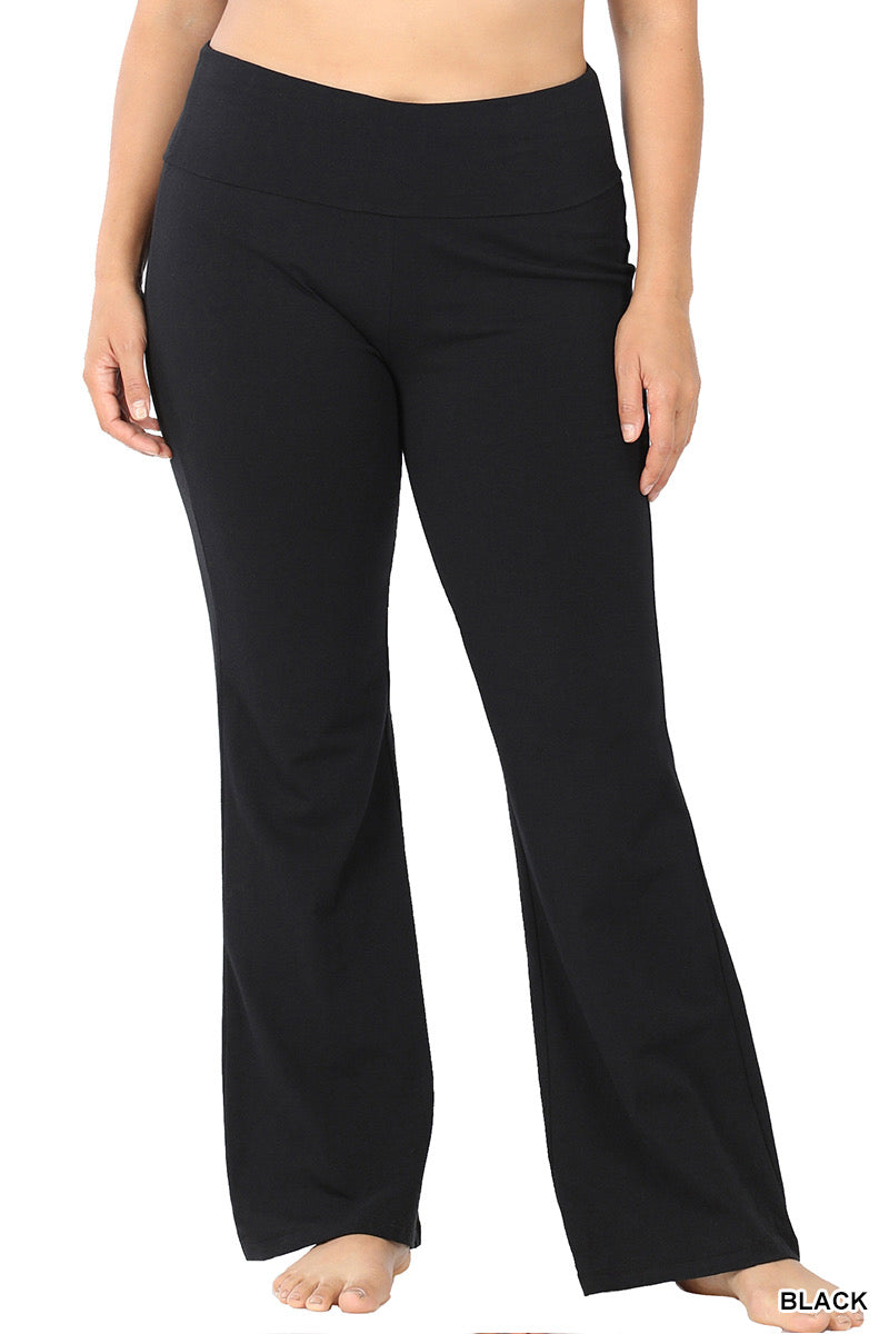 Fold over yoga flare pants