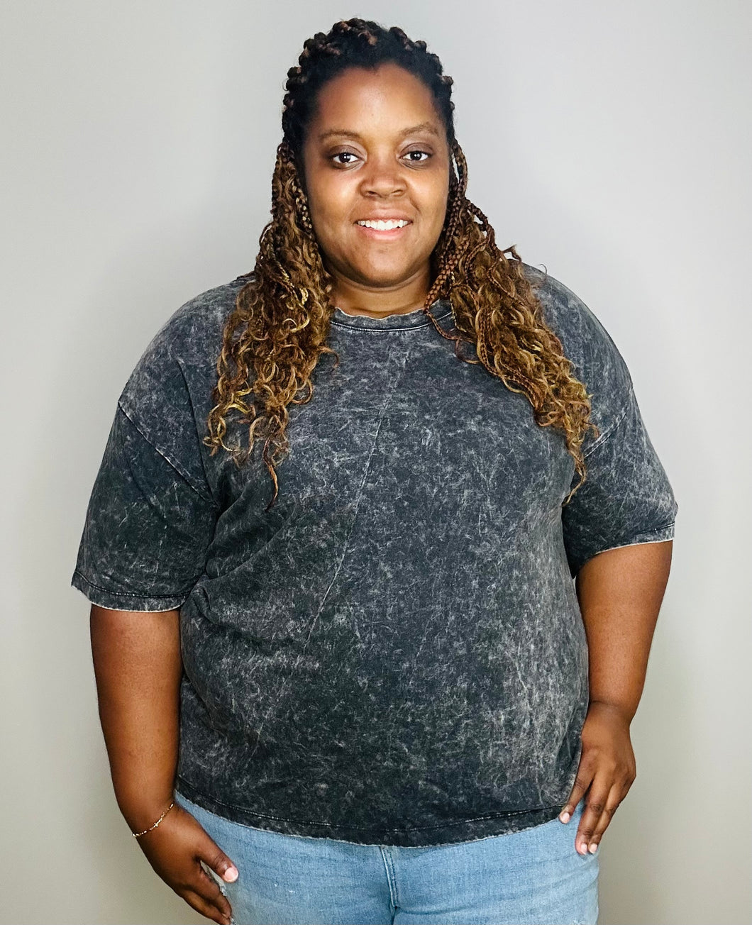 Acid Wash Top-Black