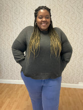 Load image into Gallery viewer, Black acid wash fleece pullover
