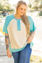 Load image into Gallery viewer, Mint Green Blocked Raglan Sleeve
