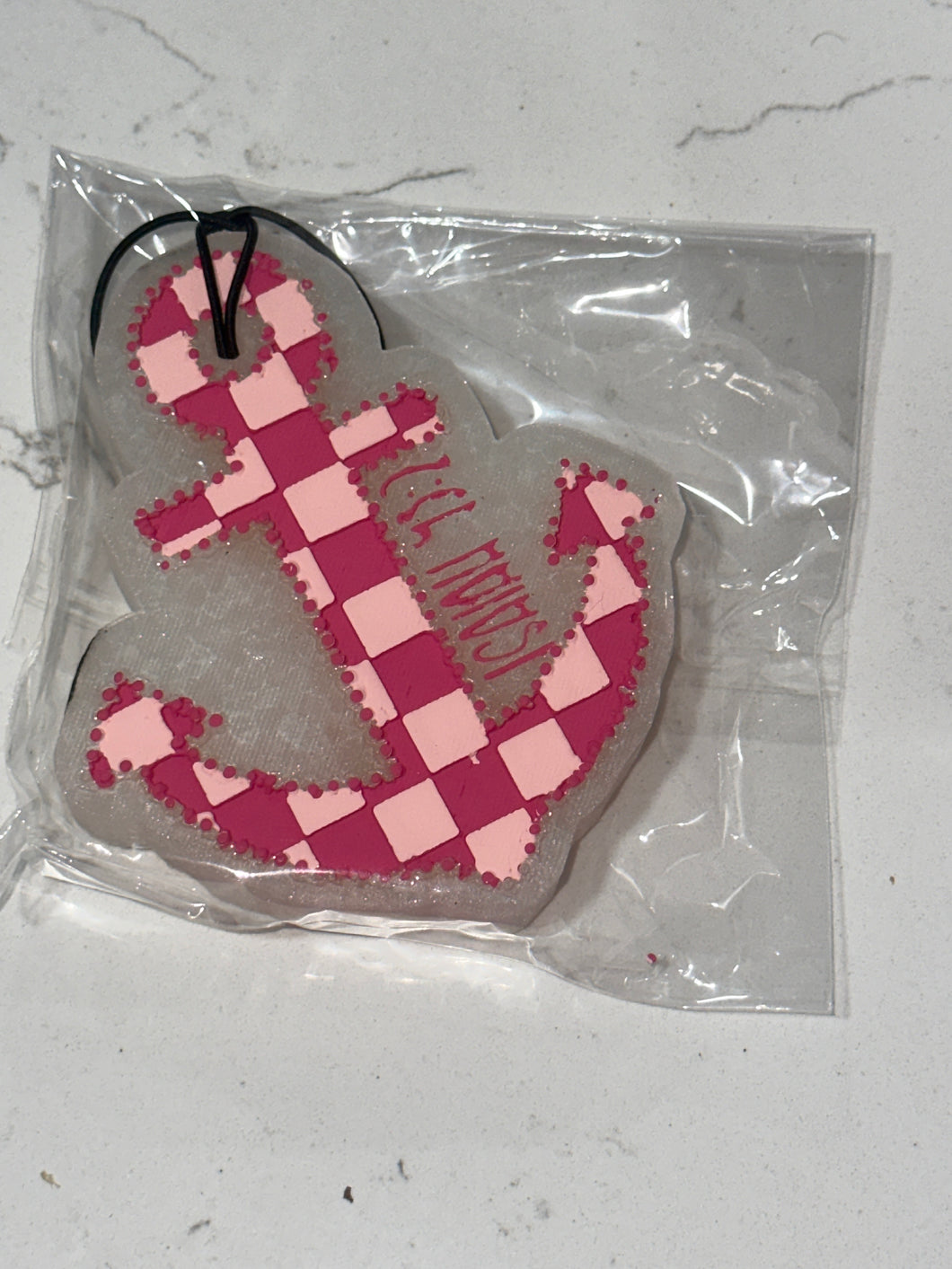 Pink Checkered Anchor