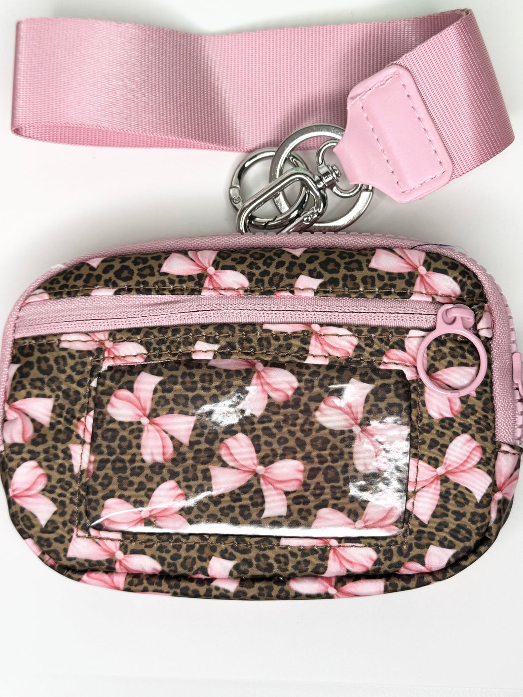 Leopard pink bow wallet