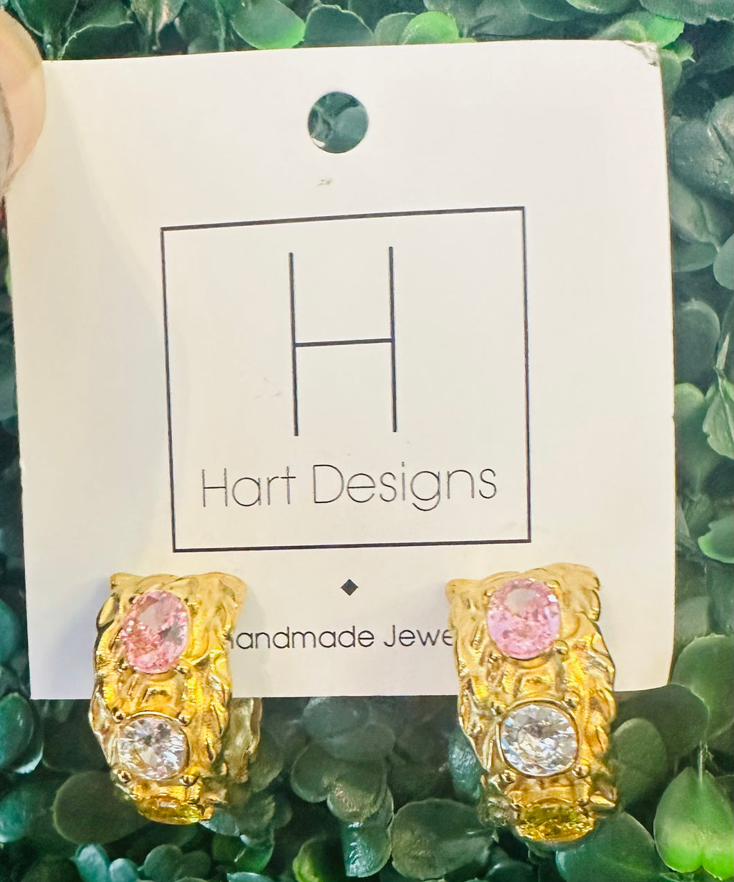 Gold hoops with colorful stones